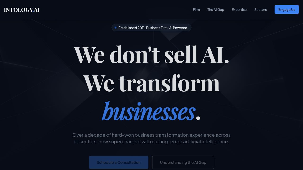 Intology AI | AI Consultancy UK | Est. 2011
